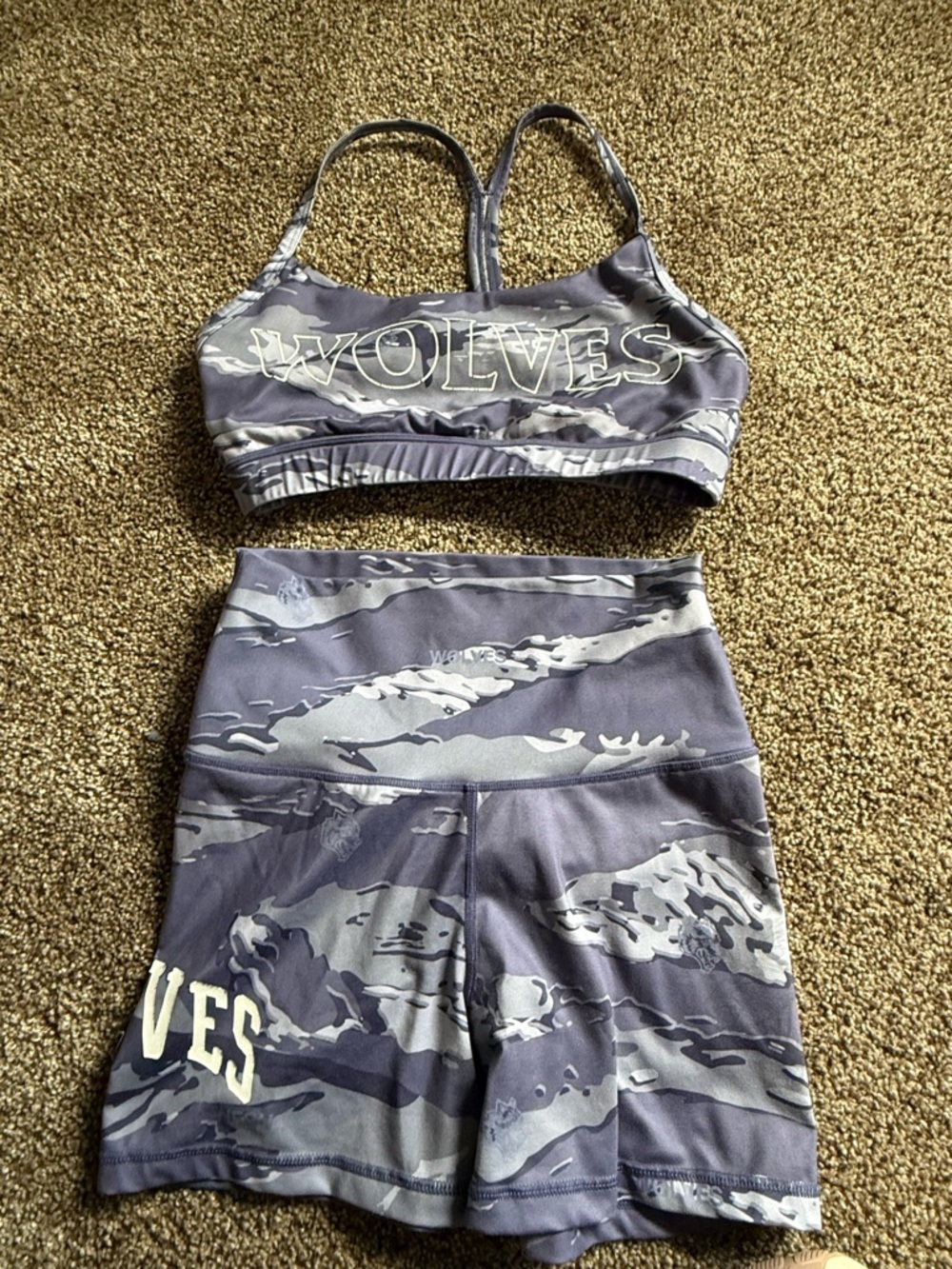 Darc Sport Gray Camo Sports Bra & short Set